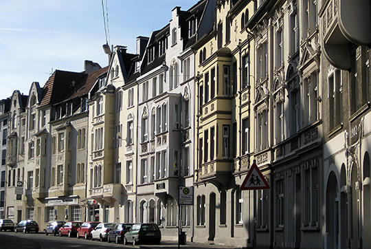 Hagen, Lange Straße im Seitenlicht (Feb. 2011)